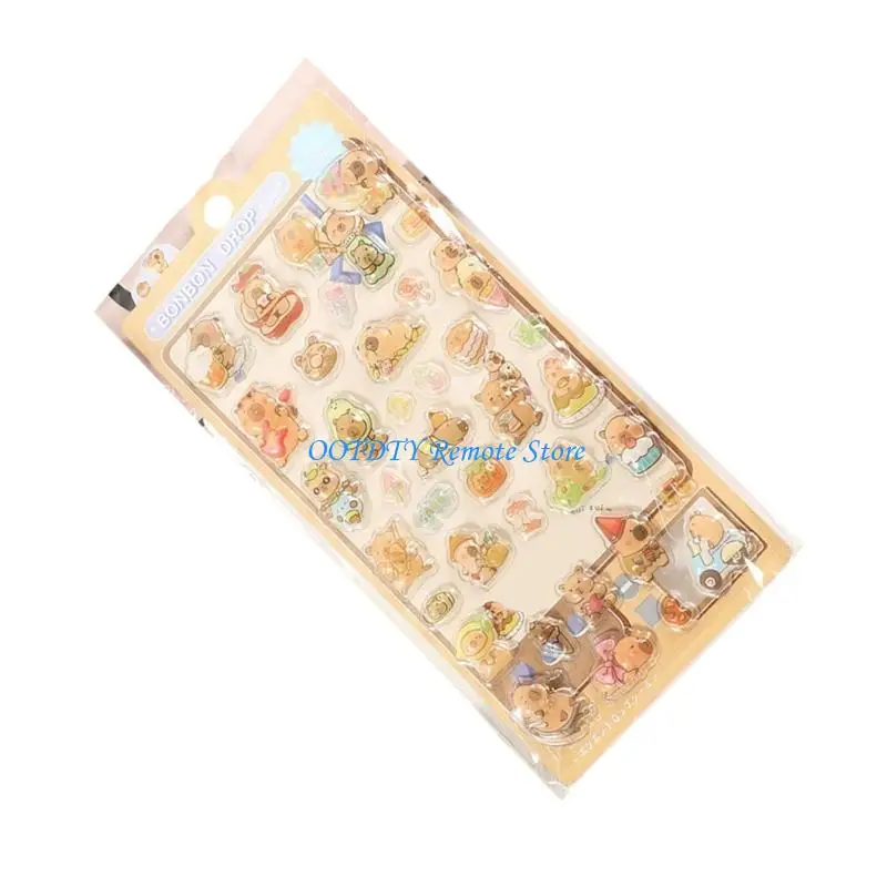 Embossed Animal Sticker Cartoon PVC Resin Sticker For Scrapbooking Notebook