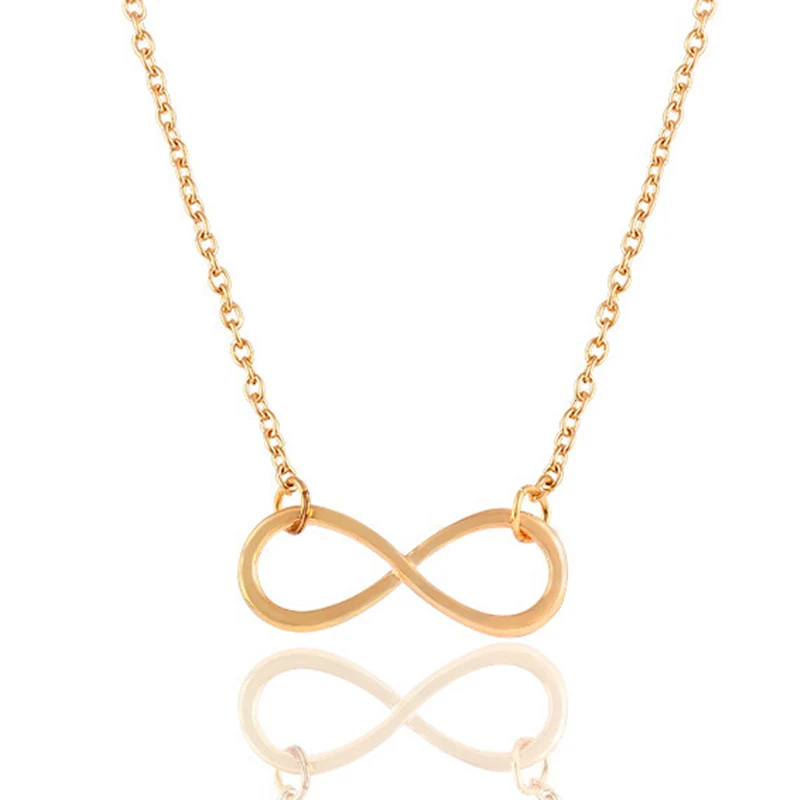 2025 Sales Luxury Charm Alloy Chain Infinity Pendant Necklace 8 Word Necklace Fashion Infinite Love Necklace  Gift