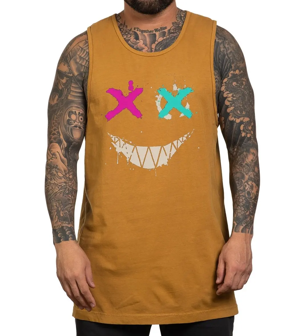 

2025 Summer New Fashionable Loose Casual Smiling Face 3D Printed Simple Tank Top for Men's Casual Cool Trendy Short Sleeves