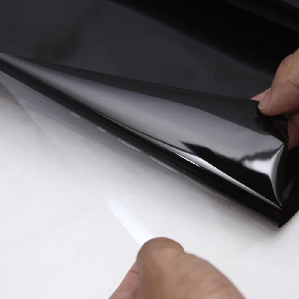 

20cm*150cm Car Front Windscreen Solar Protection Black Transparent Solar Film Anti-UV Sun Shade UV Blocking Rating 99% NEW