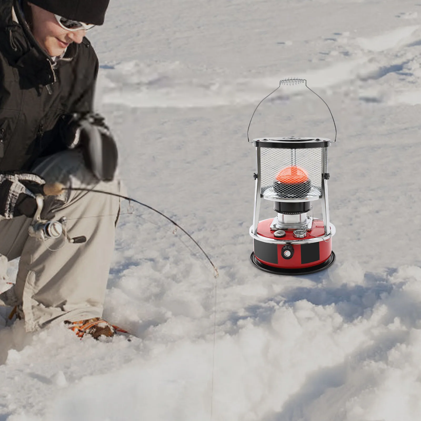 سخان الكيروسين المحمول الشتاء في الهواء الطلق سخان قابل للرفع 5.2L 8000BTU لصيد الأسماك على الجليد في الهواء الطلق المنزل الشواء