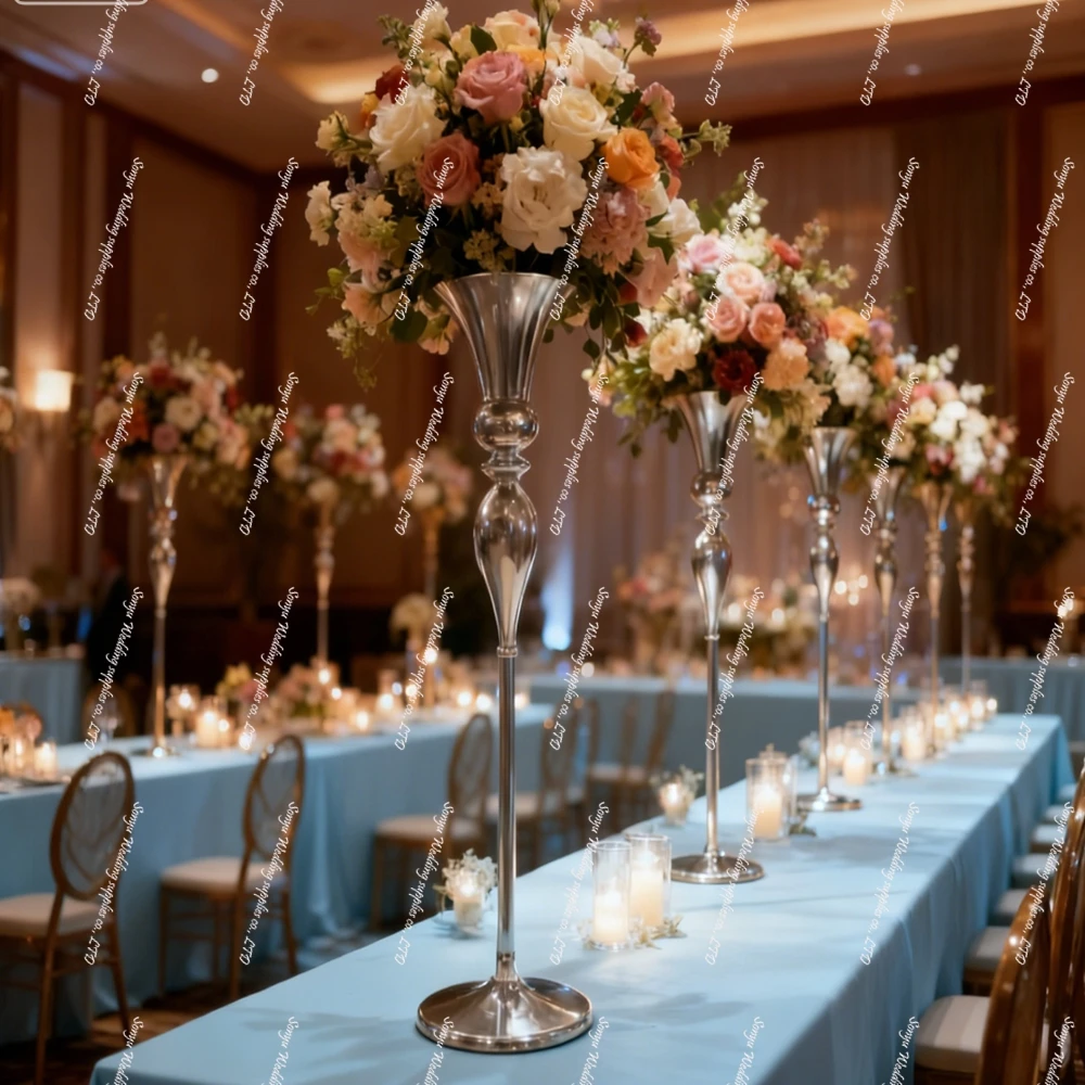 

10 шт., 80-120 см, металлическая Золотая люстра, декор стола для свадьбы, цветочный дисплей, фон, подставка, товары для уличных мероприятий