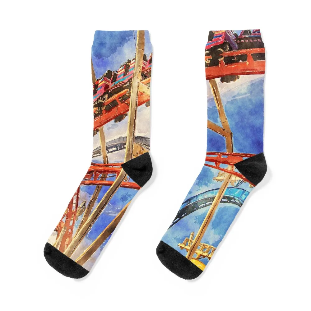 

Fun on the roller coaster Socks christmas gift cool man floor Women Socks Men's