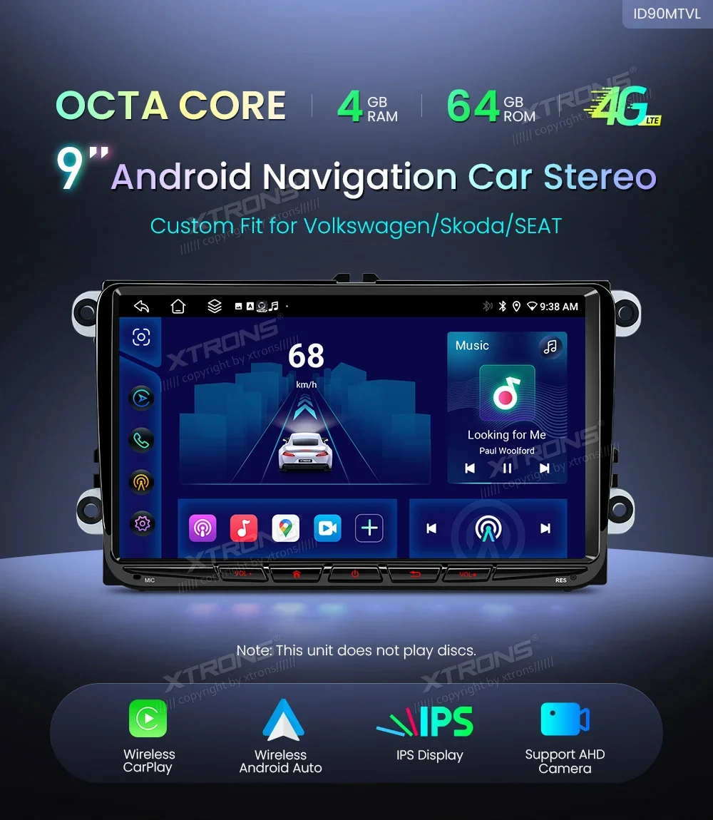 XTRONS Android 13 Car Stereo Bluetooth For Volkswagen SEAT SKODA, 9