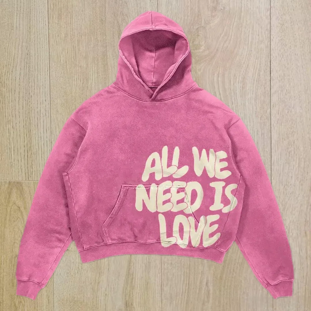 

2025 New Loose Large-size Printed Hoodie Street Men and Women Casual Loose Harajuku Y2k Sweatshirt Hoodies Women K Pop Clothes