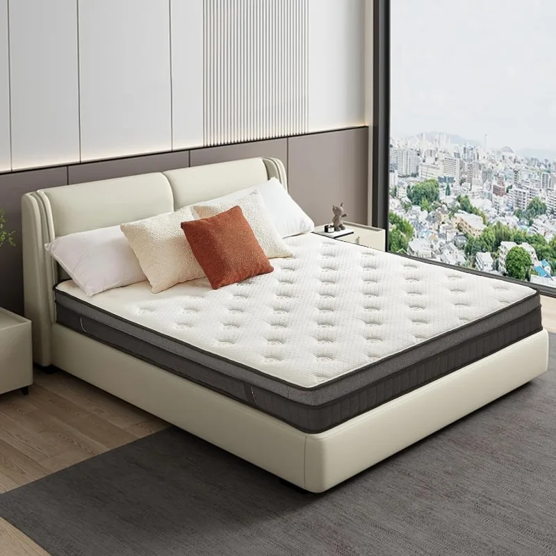 Gel Memory Foam and Pocket Spring Hybrid Twin Mattress,Medium Firm,Breathable Comfort Soft Twin Bed Mattress,Pressure Relief