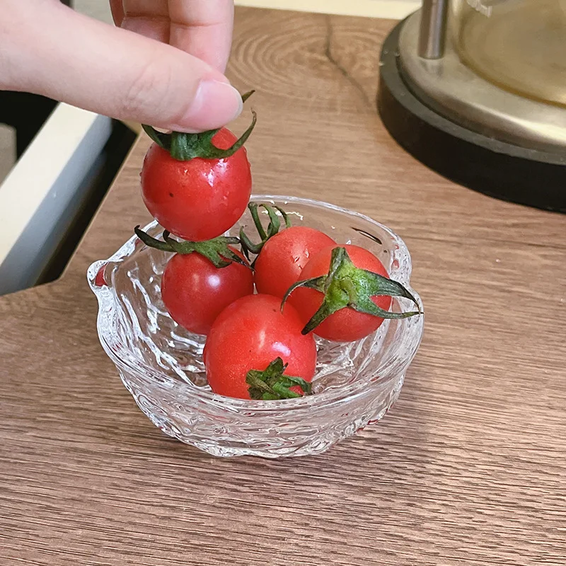 

Japanese Sle Glass Walnut Pattern Tea Set Small Fre Ins Sle Fruit Plate Glass Cup Home Use Gongfu Tea Tools Clear Color