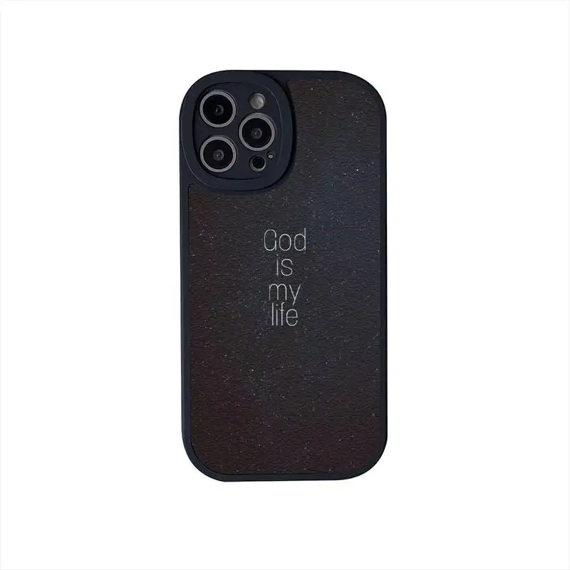 Verse of The Christian Bible Jesus Phone Case For iPhone 15 14 13 12 11 Pro MAX Plus Lens Protective Leather Soft Back Cover