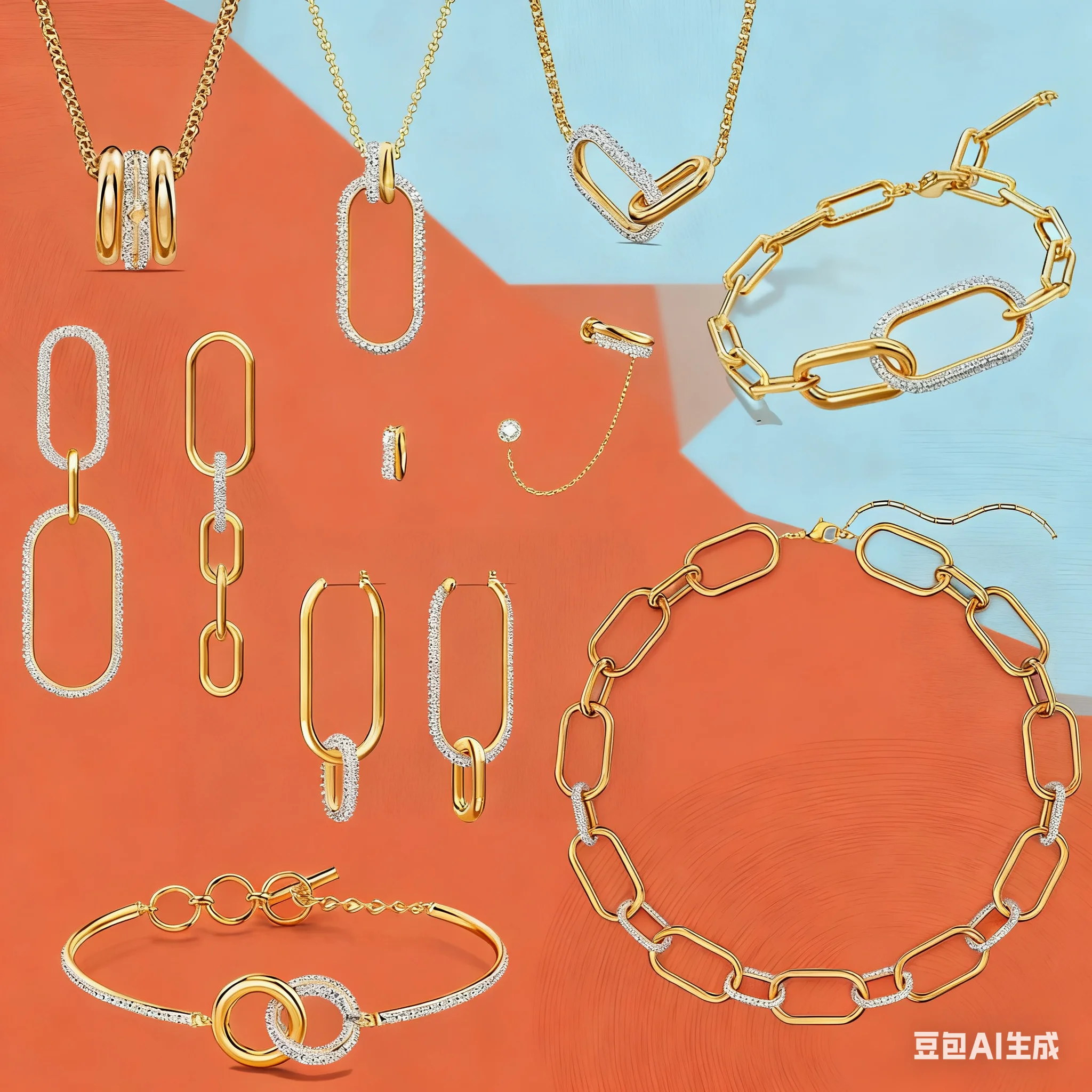 

Оригинальная серия цепочек с тонкими кристаллами, женский комплект ювелирных изделий, модное ожерелье из нержавеющей стали, серьги, браслет, аксессуары для вечеринок