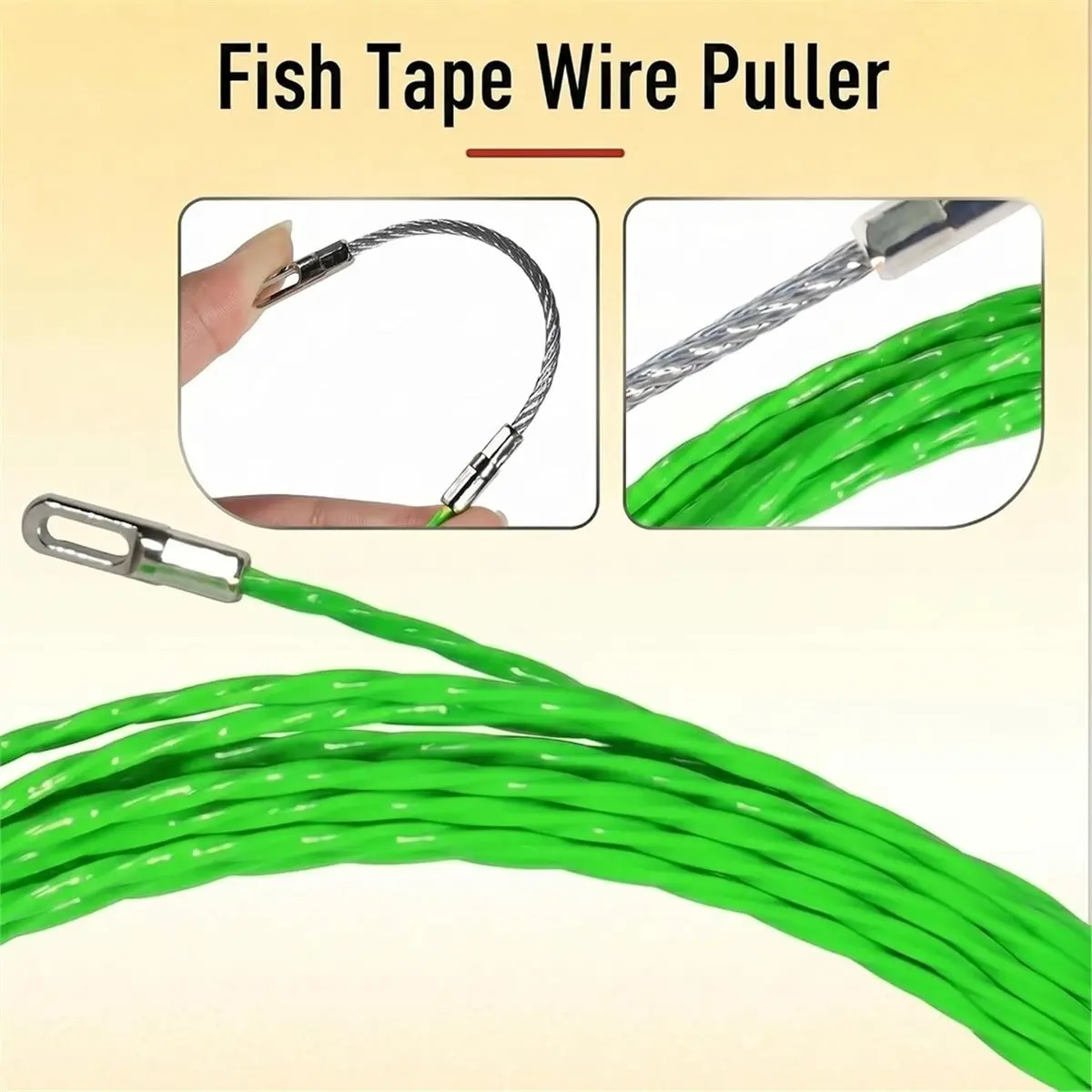 Winter Essential 10M 4.0mm Electrical Fish Tape, Wire Fish Tape Wire Puller, Wire Snake for Running Wire Through Wall, Retractab