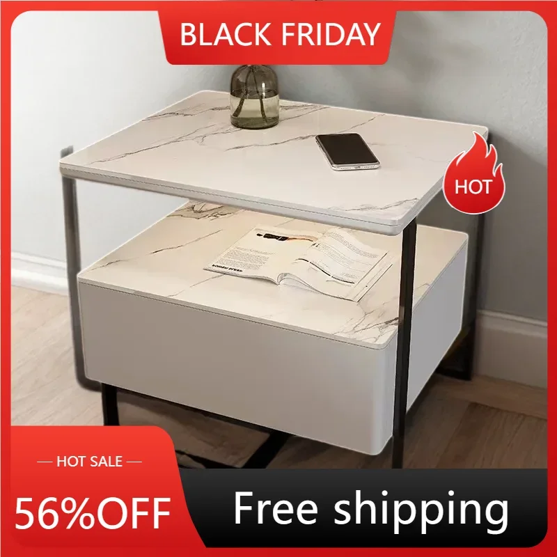 

Desk Drawer Wood Coffee Table Cute Bedroom Storage White Bedside Room Floating Nightstand Side Bed Muebles Nordic Round LT