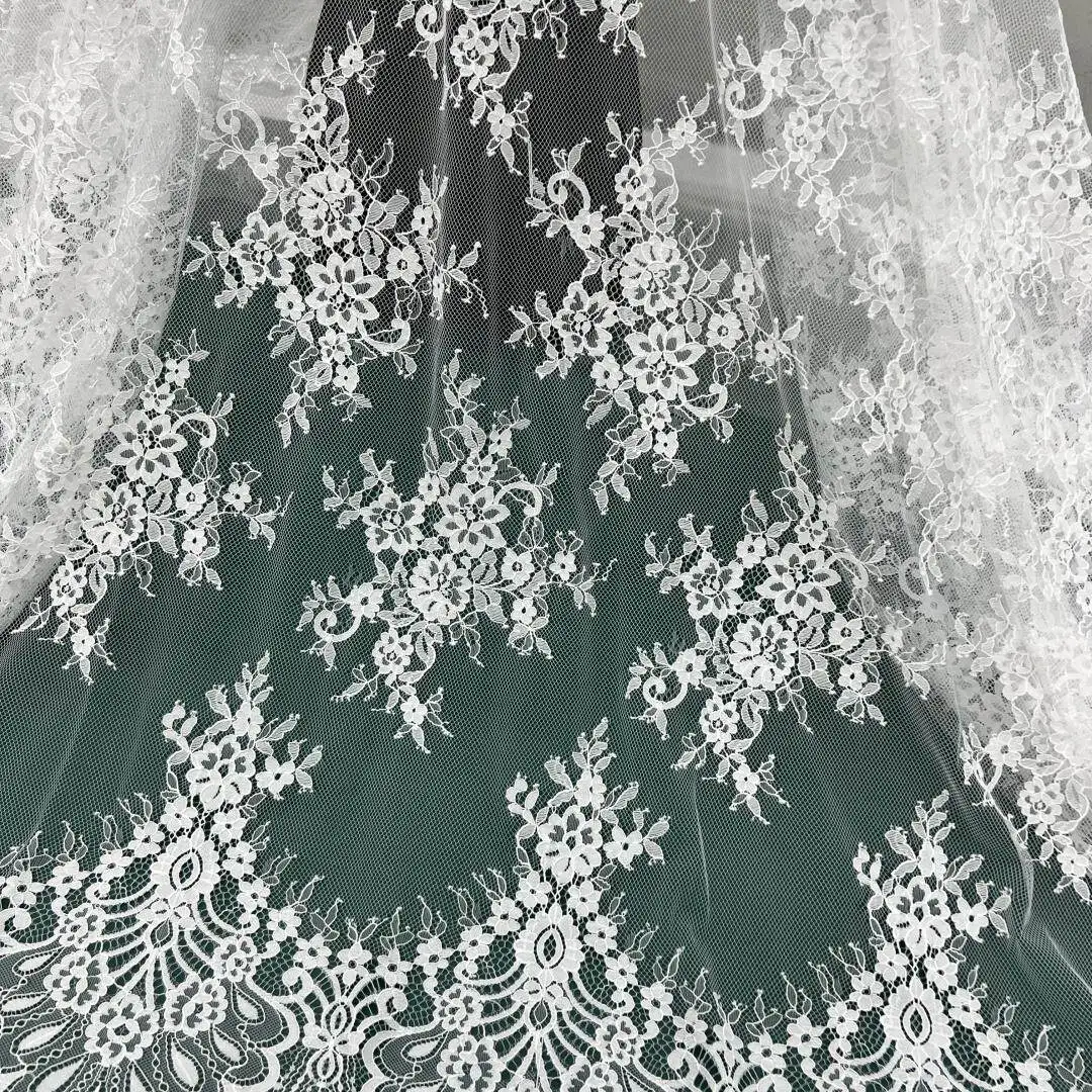 Spring Summer New Arrival High End Customized Eyelash Flower Lace for Wedding Dresses Clothing Lace Fashion Clothing Accessories