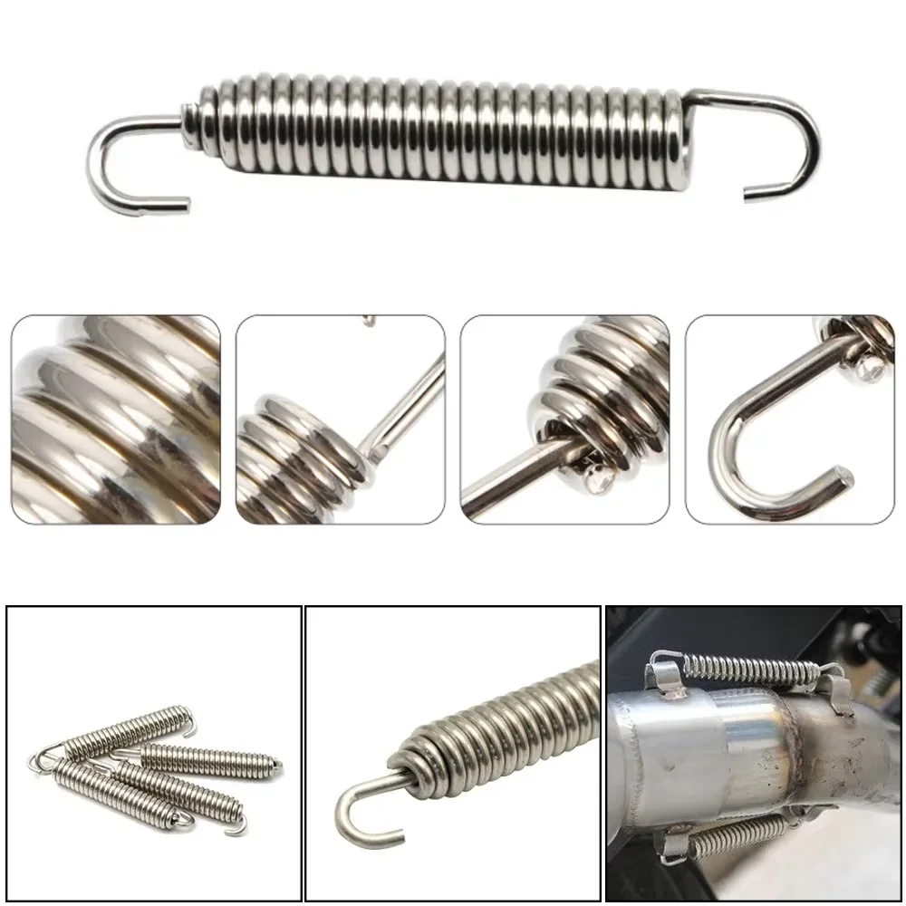 2pcs 55mm 60mm 65mm 75mm 80mm 85mm 90mm 95mm Motorcycle Stainless Steel Exhaust Pipe Spring Hooks Rotatable Expansion Springs