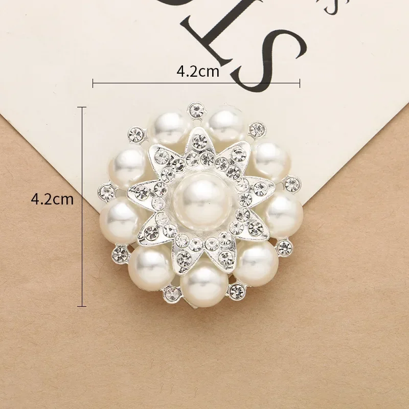 1pcs Round Metal Rhinestone Buttons Shank Invitation Ribbon Wedding Decorative DIY For Sewing Fur Coat