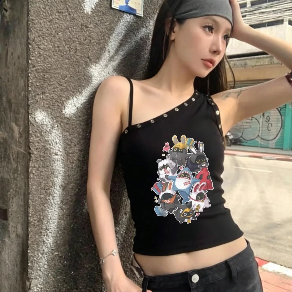 Zenless Zone Zero cropped top girl meme graphic korean fashion cute shirt gyaru anime emo vintage clearance sales