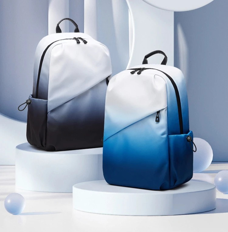 Ultra-light nylon fabric gradient color men's backpack, waterproof 15.6-inch computer storage backpack, student schoolbag