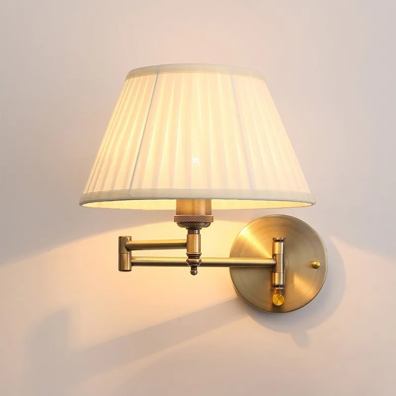 French medieval cream wind wall lamp creative background wall bedroom rocker bedside lamp children's room lamp