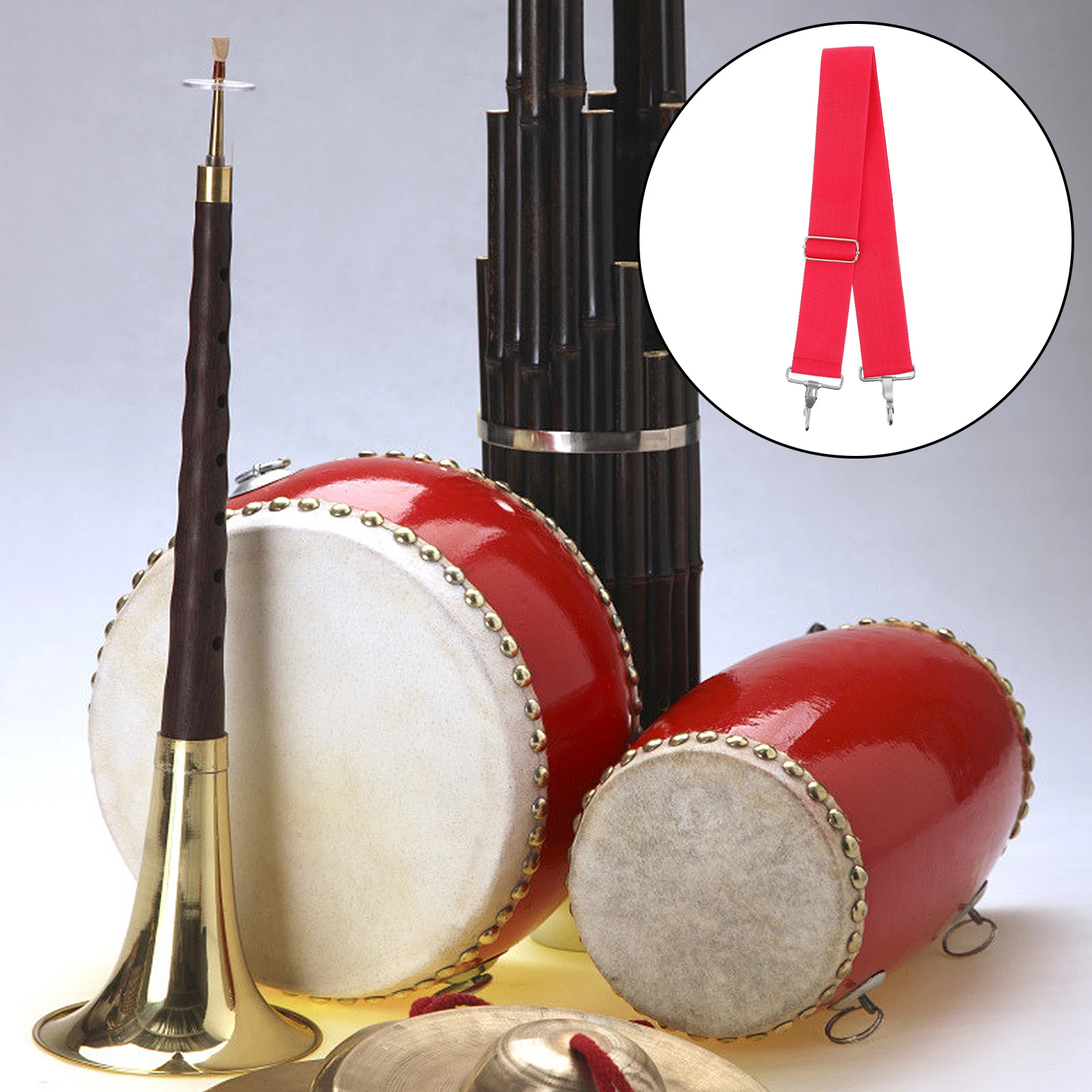 

Snare Drum Strap Marching Band Laptop Shoulder Sling Metal Neck Belt Accessories