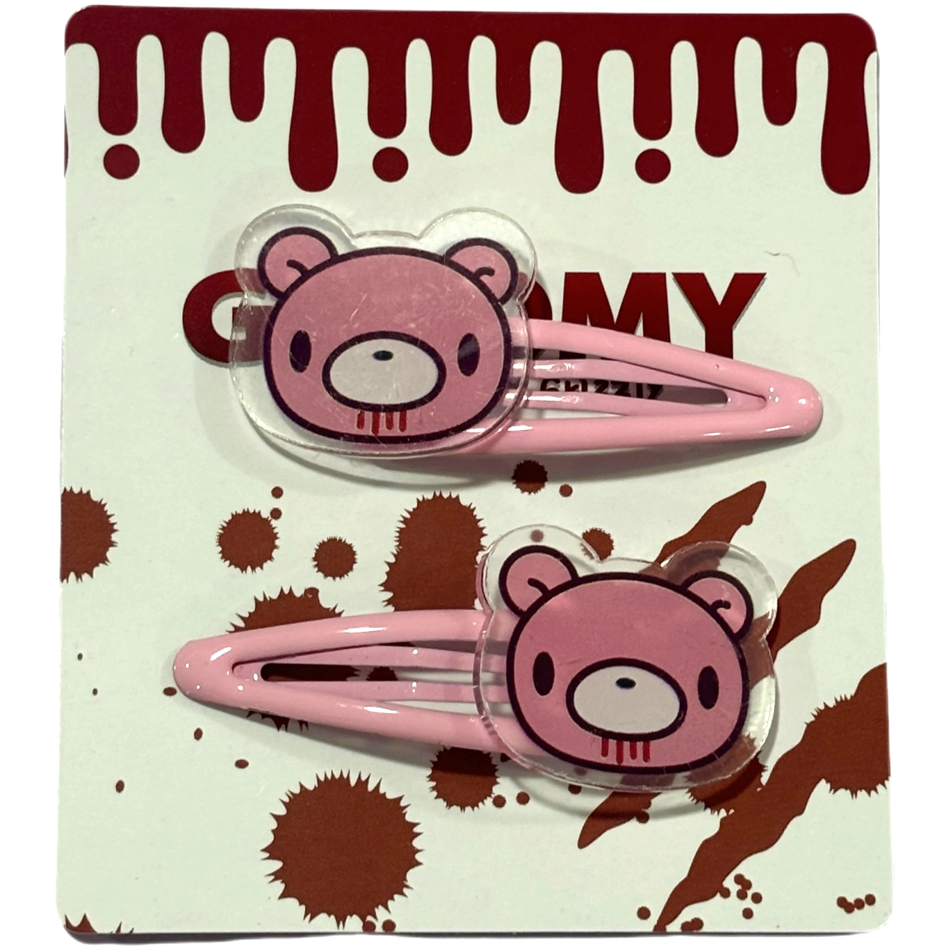 Cute  Bear Acrylic Hair Clips, 2Pcs/Set Pink Snap Hair Pins, Kawaii Cartoon Hair Accessories for Girls and Daily Hairstyle view 4