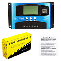 MPPT Solar Controller 100A 60A 50A 40A 30A with Dual USB LCD Display 12V 24V Solar Panel Charger Regulator for Renewable Energy