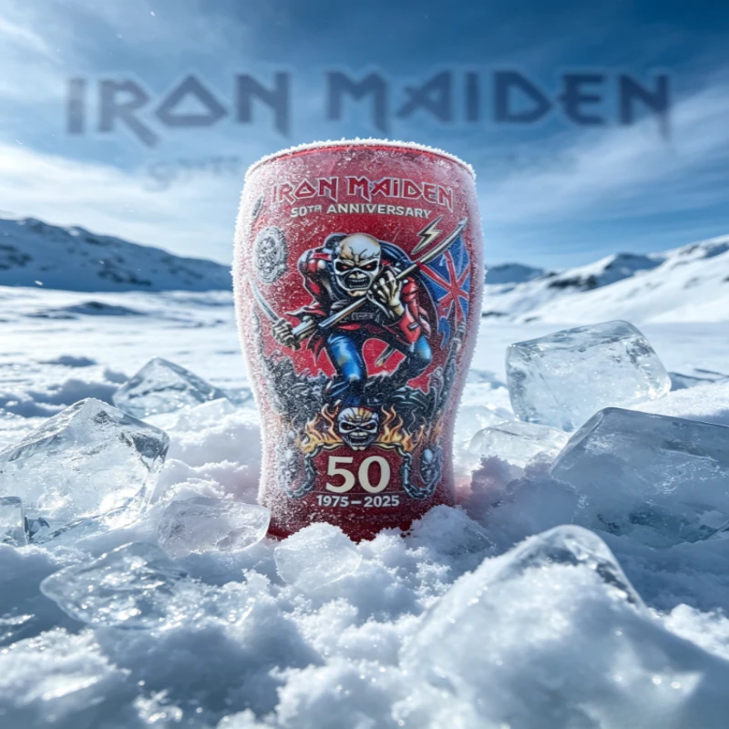 NEW Iron Maiden Trooper Eddie Vintage Beer Mug 1975-2025 Anniversary Collectible Drinkware for Fans Printed Barware