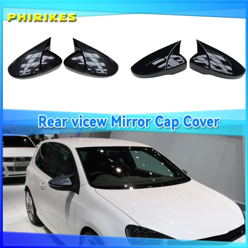 

for Scirocco PASSAT Beetle 2009-2018 Black Door Side Wing Rearview Mirror Ox Horn Cover Cap Car Accessories