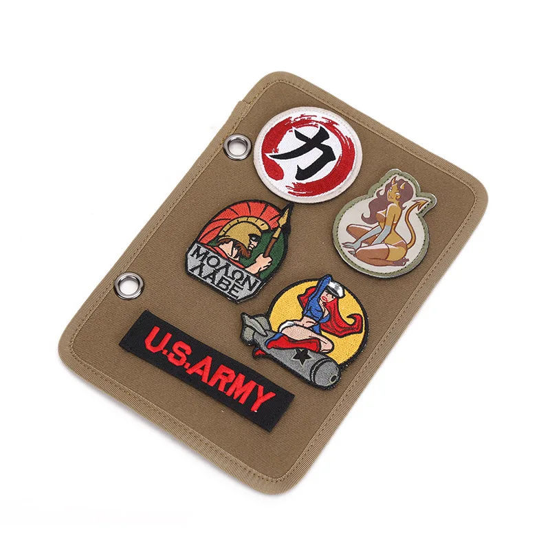 

4 Pages A Badge Hook and Loop Patch Organizer Board Armband Sticky Board Tactical Hanging Board Display Cloth Patch