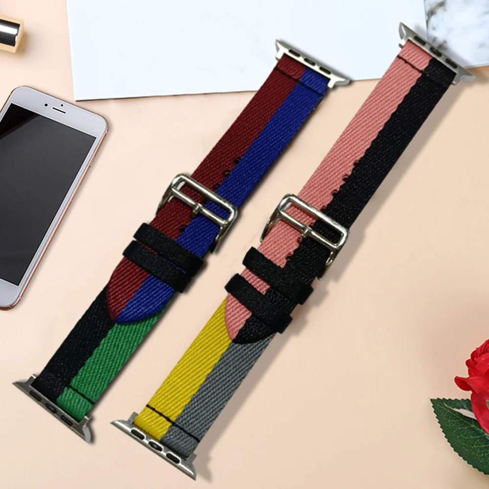 Nylon band for apple watch band 44mm 45mm 49mm 42mm Casaque Single Tour strap 38mm 40mm 41mm Ultra Bracelet iWatch 8 7 6 5 4 SE