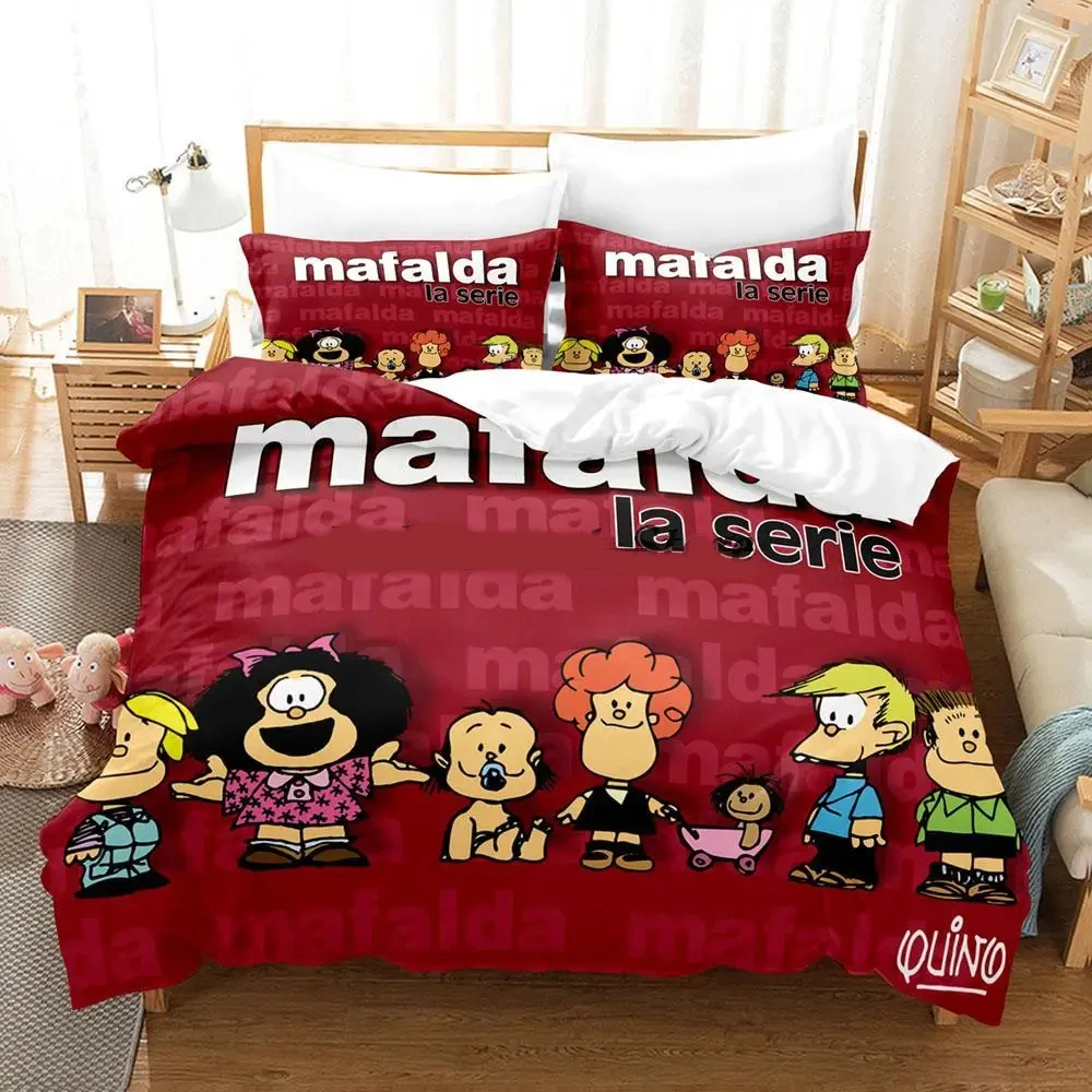 Set biancheria da letto Mafalda con stampa 3D Set copripiumino copripiumino copripiumino federa king Queen Size Set biancheria da letto per adulti