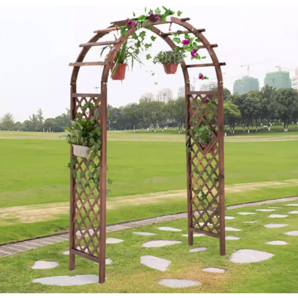 Wooden Garden Arbor,Garden Arch Trellis for Climbing Plants,Arch Backdrop Stand for Ceremony,Outdoor Wedding Arches Patio Trelli