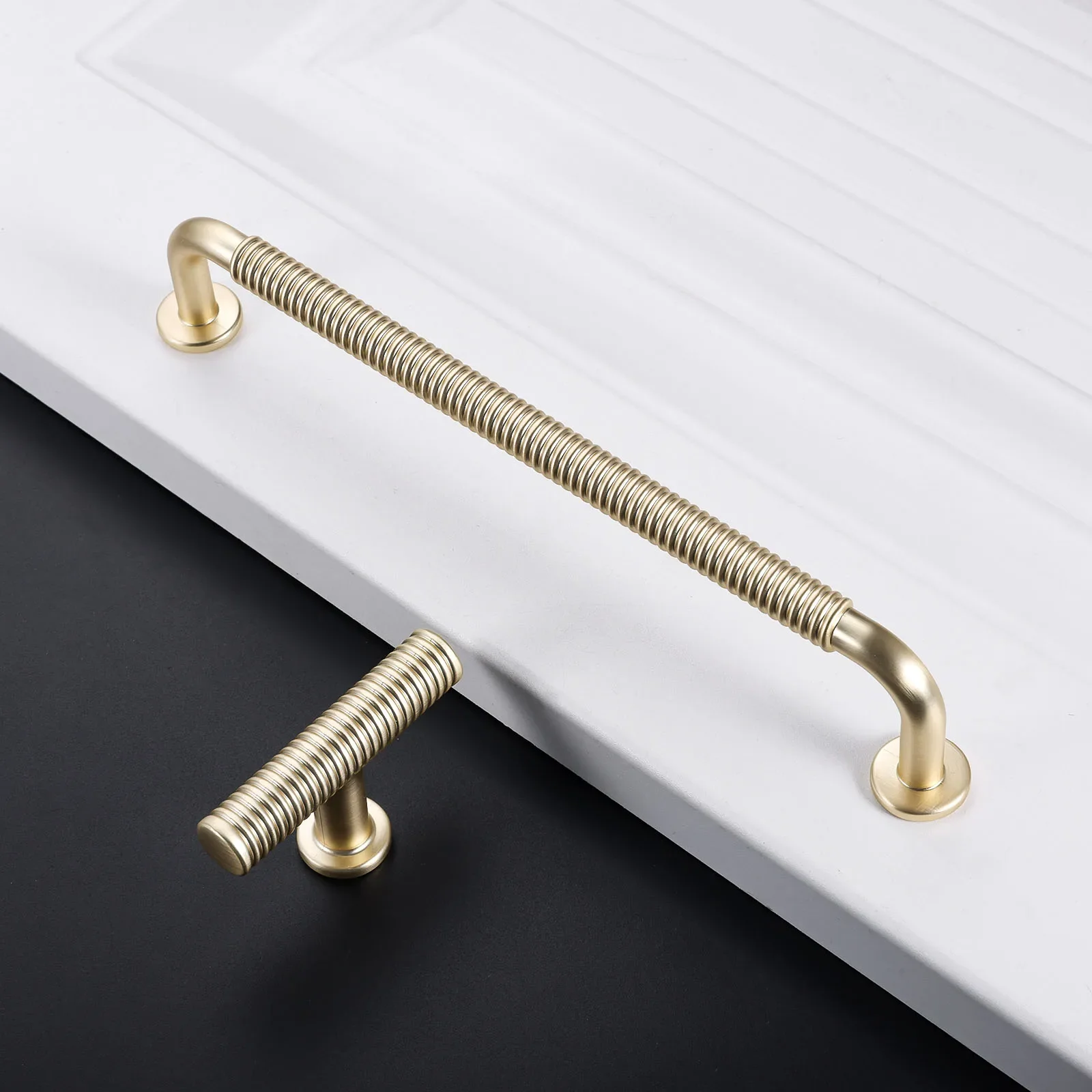 Minimalist Handle w/screw Embossed Circle Pattern Golden Knob Single Hole 160mm Hole Pull Furniture Door Cabinet Pull Zinc Alloy