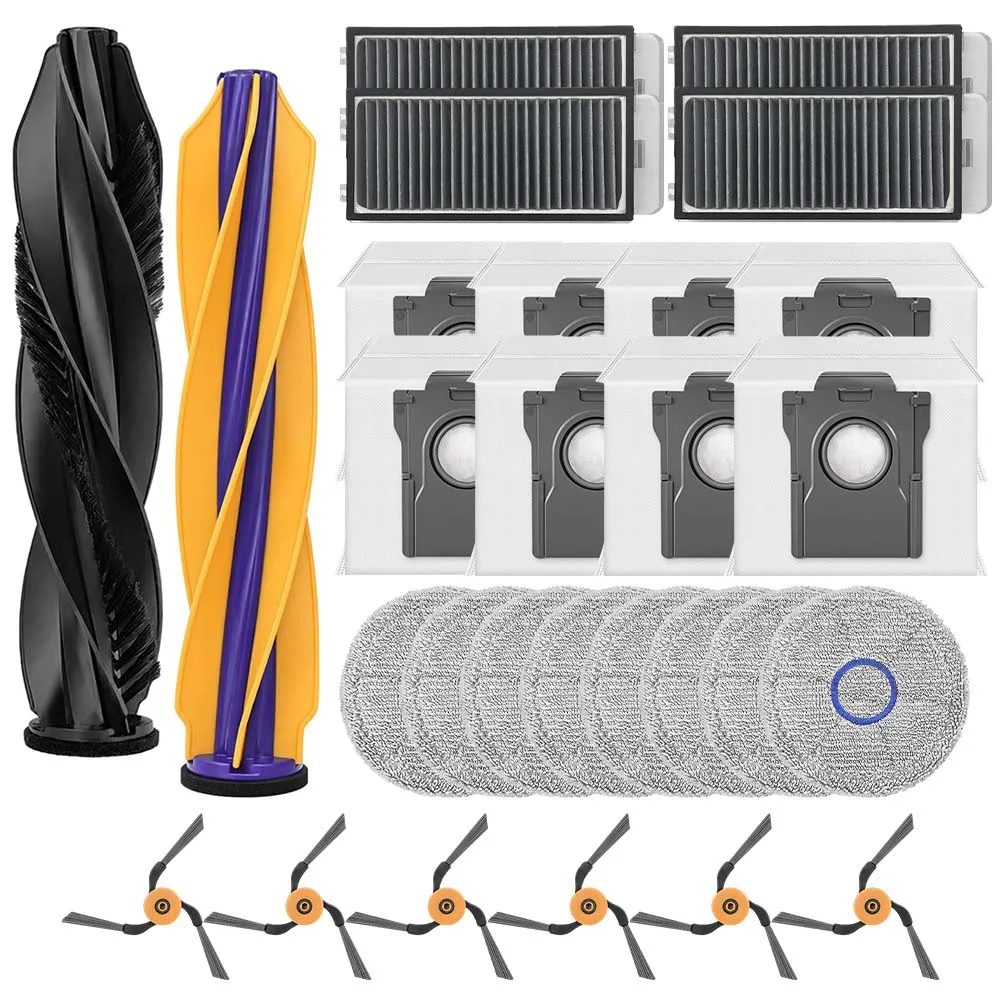 For Dreame X60 Pro-Ultra Complete Mian Brush Side Brush Hepa Filter Dust Bag Mop Cloth Kit  Vacuum Cleaner Spare Parts