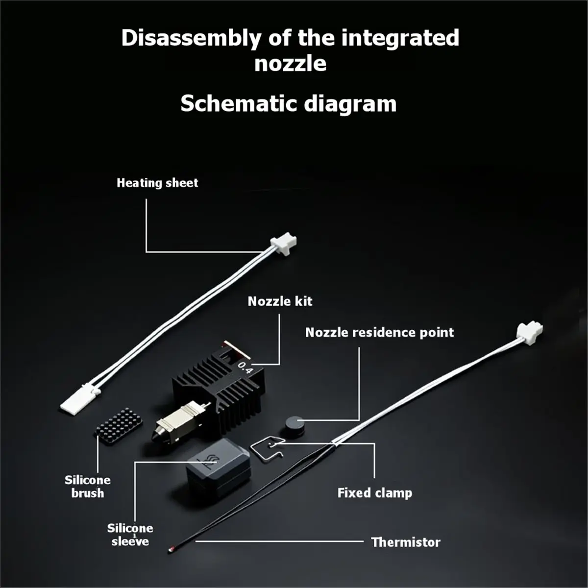 NEW FACTORY~For U1 Hotend Ceramic Block Kit 0.4mm Integrated Hardened Steel Nozzle for U1 3D Printer