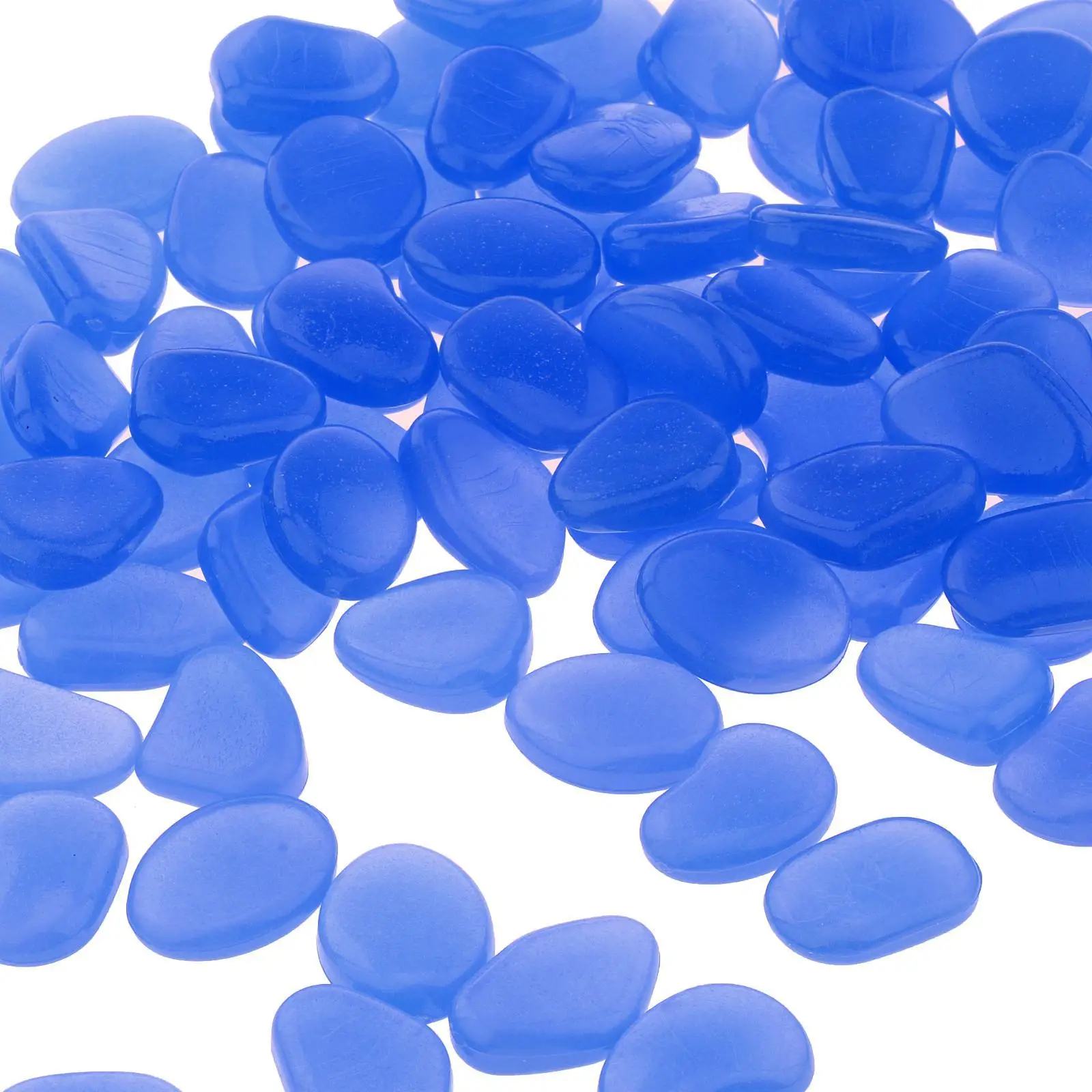 3xGlow in The Dark Garden Pebbles Stones for Path Yard Decor Royal Blue
