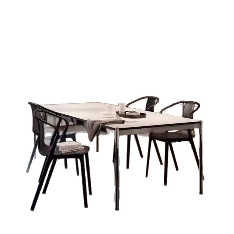 Stainless steel rectangular dining table worktable writing designer modern y