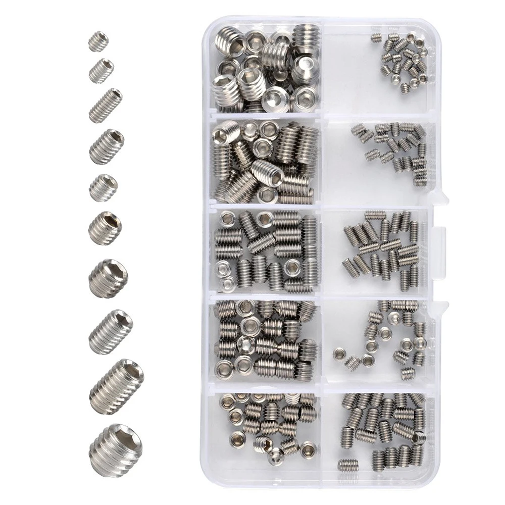 200 Rvs Inbussleutel Schroef Set Inclusief 10 Maten M3/M4/M5/M6/M8 hex Drive Cup Tip Locator Schroeven