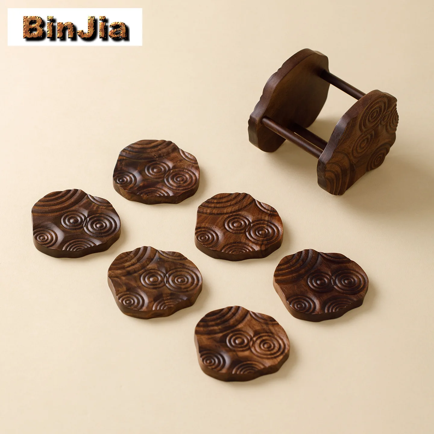 

Необычные рябьющиеся подставки из орехового дерева, традиционная кружка, тарелка для кофейных чашек, блюдце, противоожоговые салфетки, основание чашки, чайная церемония