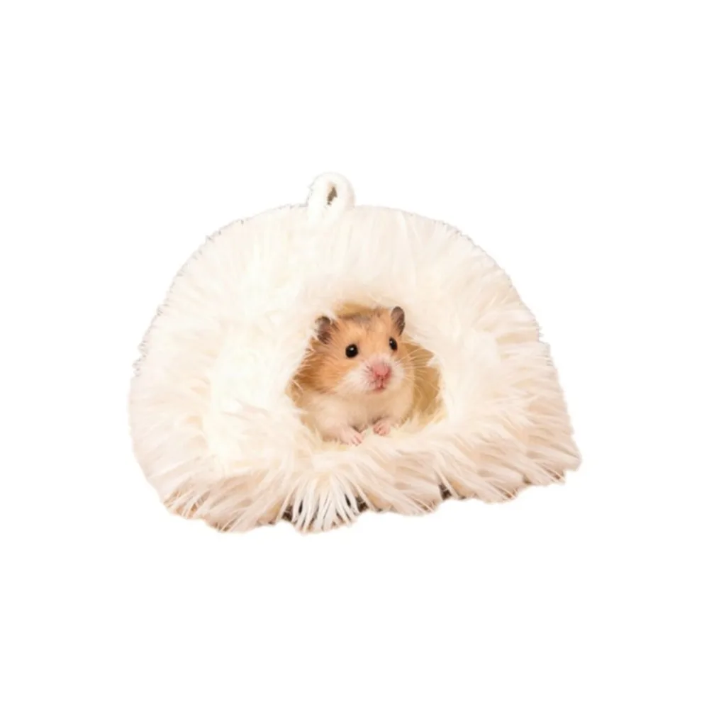 

Cute Warm Hamster Plush Nest Comfortable Soft Rabbit Sleeping Nest Non-slip Windproof Hamster Cage Autumn Winter