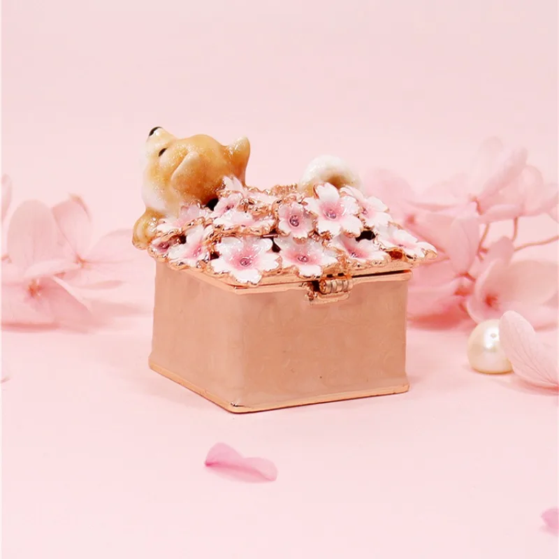 Free Shipping Spot Japanese PICALS Jewelry Box Shiba Inu Sakura Proposal Wedding Mini Gift Ring Storage Box