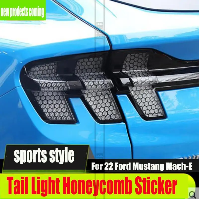 For 22 Ford Mustang Mach -E Tail Light Film, Personalized Tail Light Honeycomb Sticker