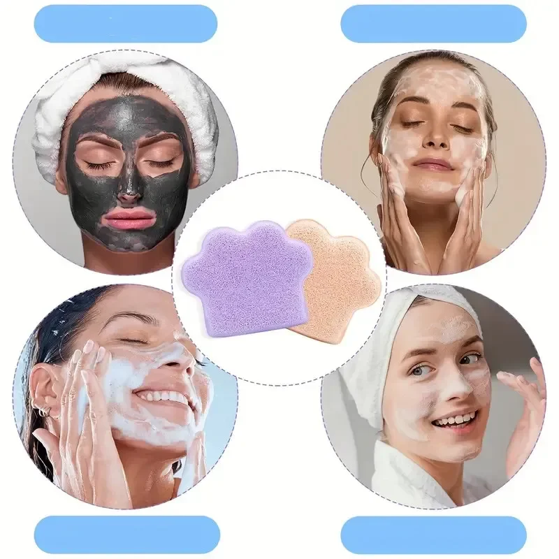 Esponja de limpeza facial reutilizável, esponja macia para limpeza facial, formato de luva, limpador de filme de lama, spa facial, massagem, ferramentas de remoção de maquiagem