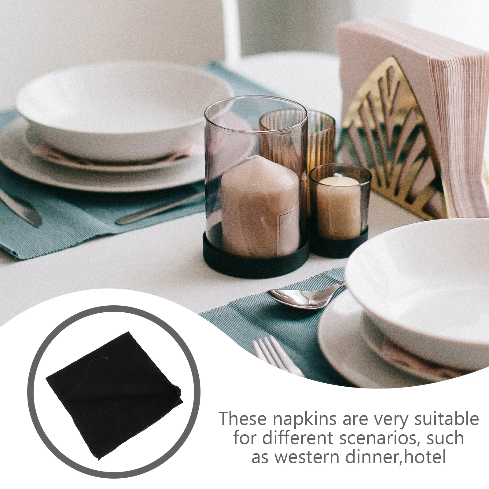 

10Pcs Cotton Linen Dinner Napkins 16.5x16.5 Inch Beige Soft Washable Table Cloth Napkins for Home Parties Restaurant Use