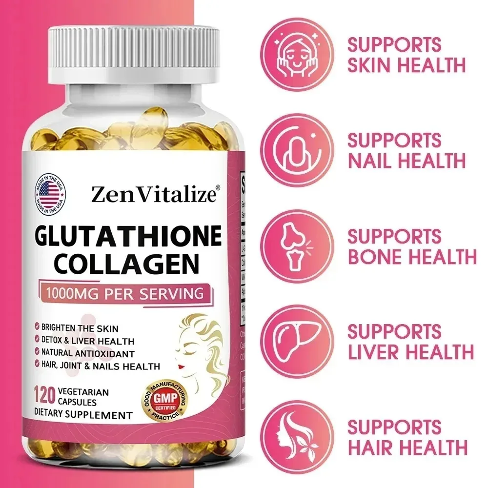 Skin Whitening & Anti-Aging Capsules - Glutathione Collagen Supplement with Antioxidant for Dull Skin