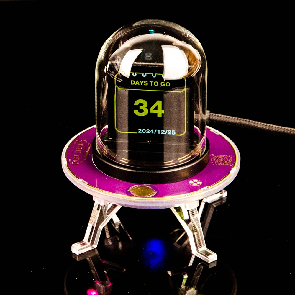 GeekMagic UFO-CLOCK جهاز تعقب الأسهم واي فاي أسعار تبادل الطقس جهاز تعقب أسعار بيتكوين أزرار حساسة للمس مراقبة الأجهزة