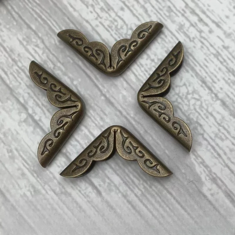 10pcs Notebook Metal-Edge Protection Bronze Decoration and TN Elastic Rubber Band for Protection Diary Accessories