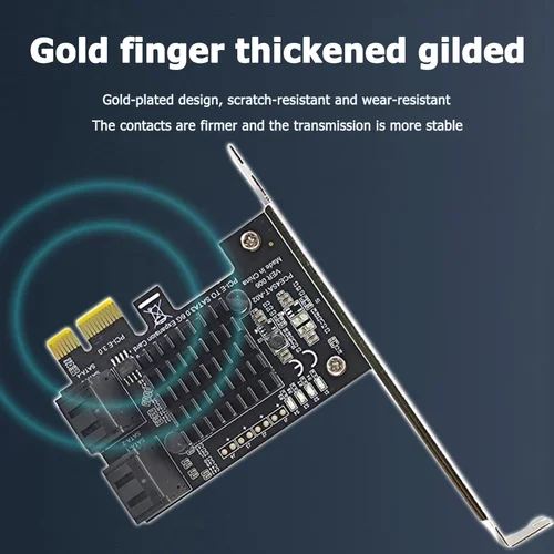 Imagen 2 del producto Tarjeta de expansión PCIe SATA III de 4 puertos, 6Gbps SATA 3,0 a PCI-e 1X, tarjeta controladora, adaptador PCI Express, tarjeta adicional PCI-E X4 X8 X16