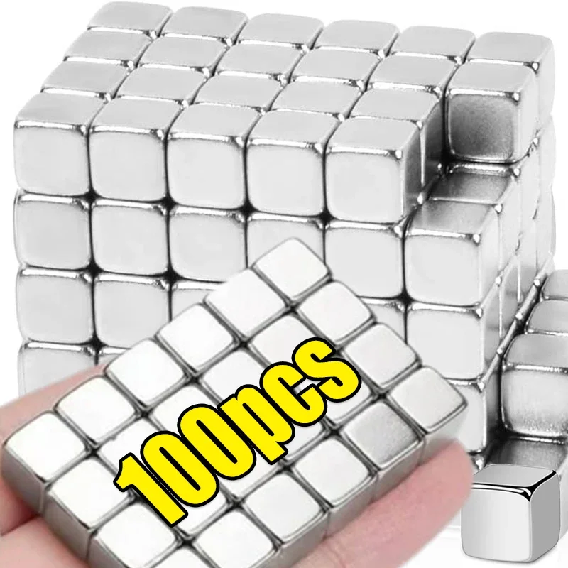 Square Mini Magnets Block Rare Earth Neodymium Magnet Block DIY Crafts Photos Fridge Whiteboard Magnetic Stickers Home Supplies