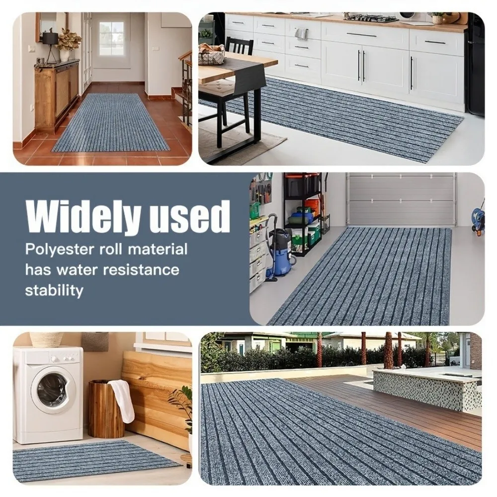 40x300 cm Self-Adhesive Carpet Absorbent Non-slip Striped Door Mat Washable Stain Resistant Peel and Stick Carpet Hotel