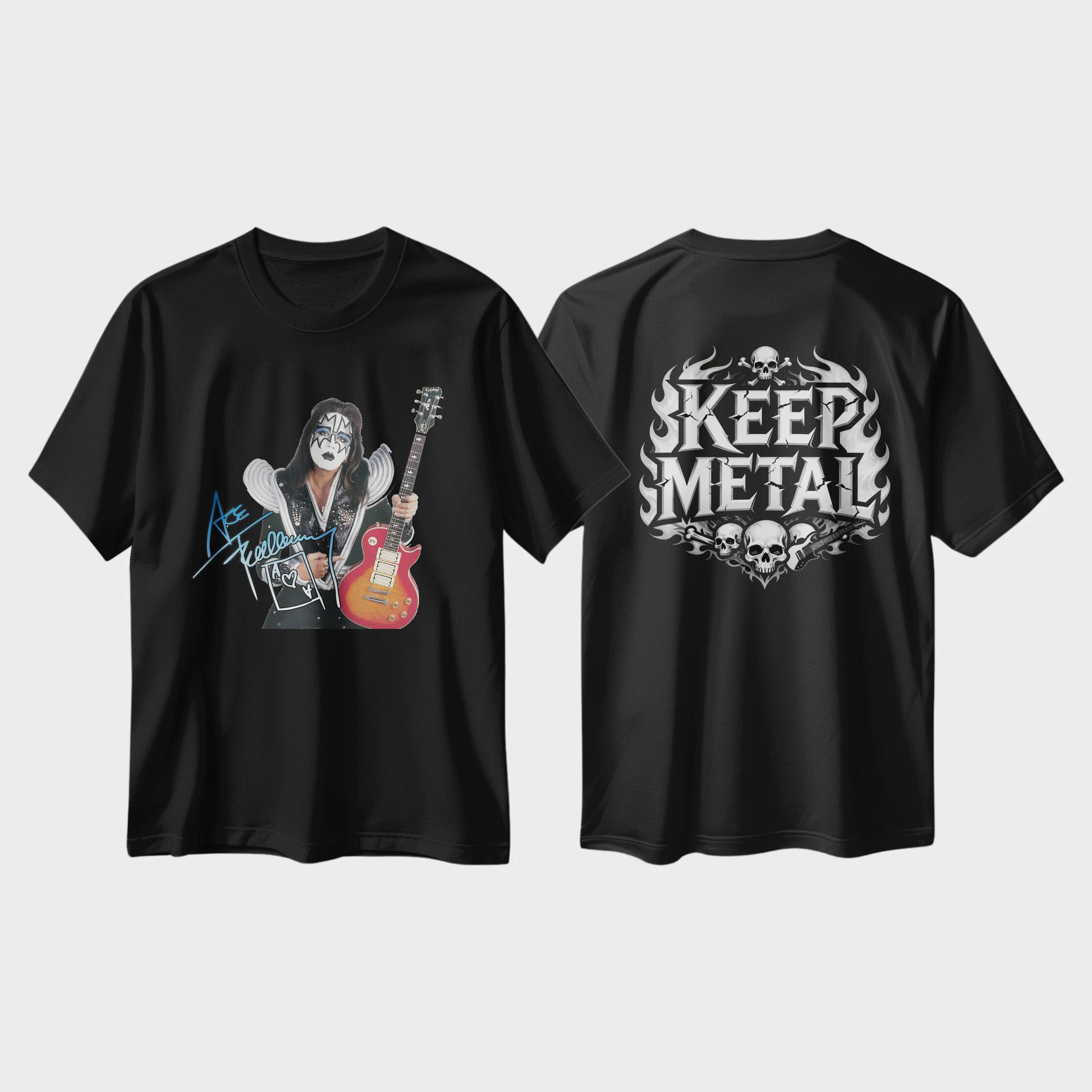 RIP Ace Frehley 1951-2025 T-shirt Heavy Metal Band Guitar Hero Graphic t shirts Memorial cotton  round neck Men Women Tees