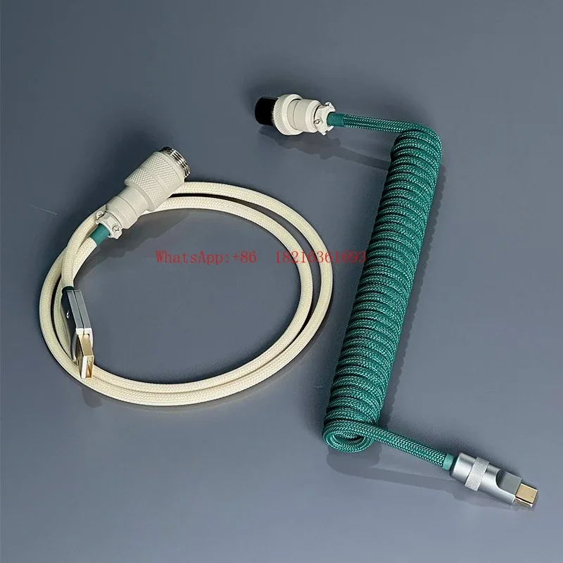2026GOOD 1Pcs Pure Hand-woven Mechanical Keyboard Cable DIY Color Air Plug Cable Typec Helix B26